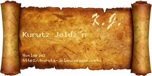 Kurutz Jolán névjegykártya