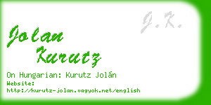jolan kurutz business card